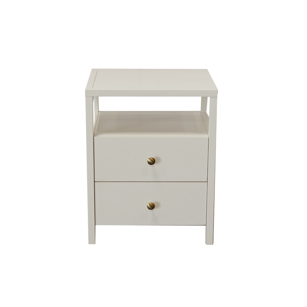 End Table with Drawer Modern Farmhouse Style Solid Wood Design. Picture 1