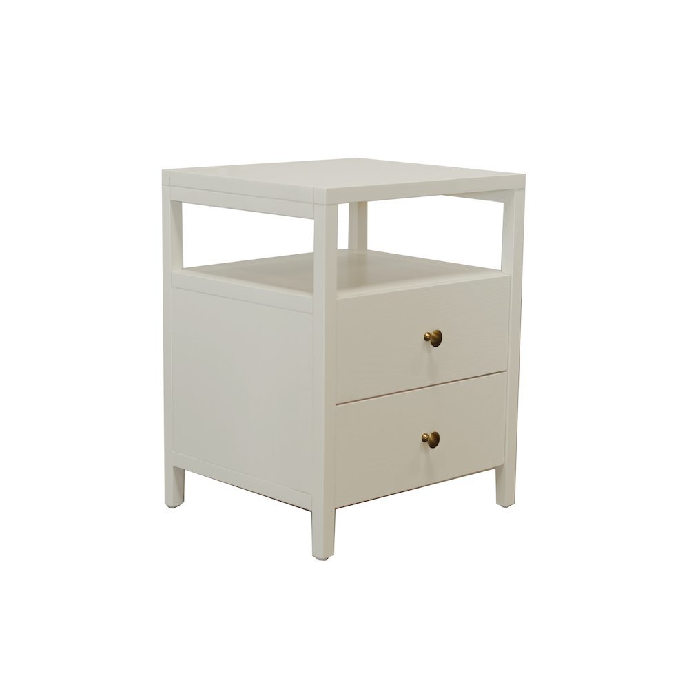 End Table with Drawer Modern Farmhouse Style Solid Wood Design. Picture 4