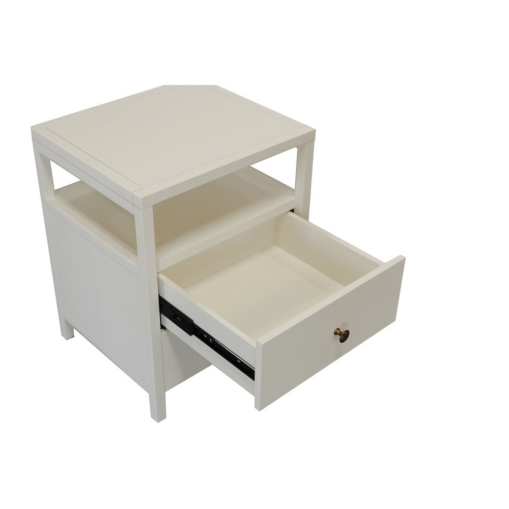 End Table with Drawer Modern Farmhouse Style Solid Wood Design. Picture 5