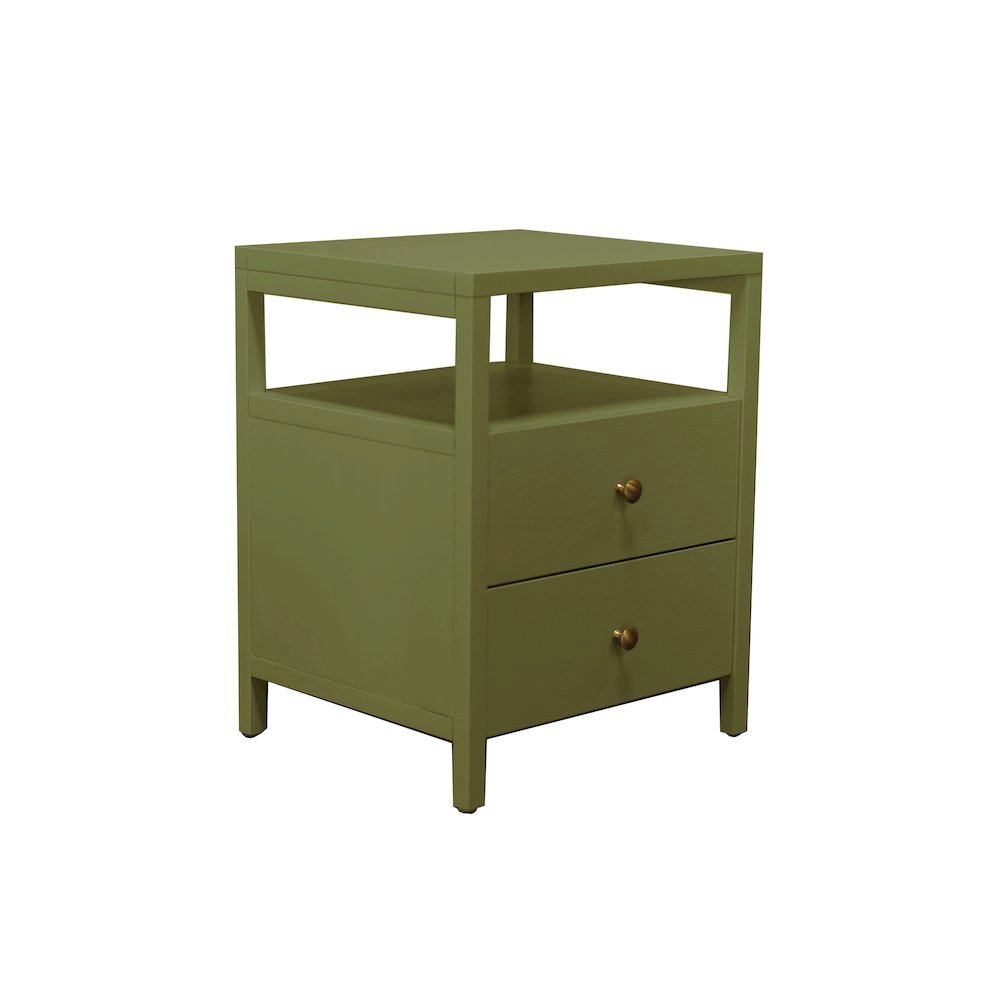 Olive Finish End Table with Drawer and Modern Farmhouse Design. Picture 4