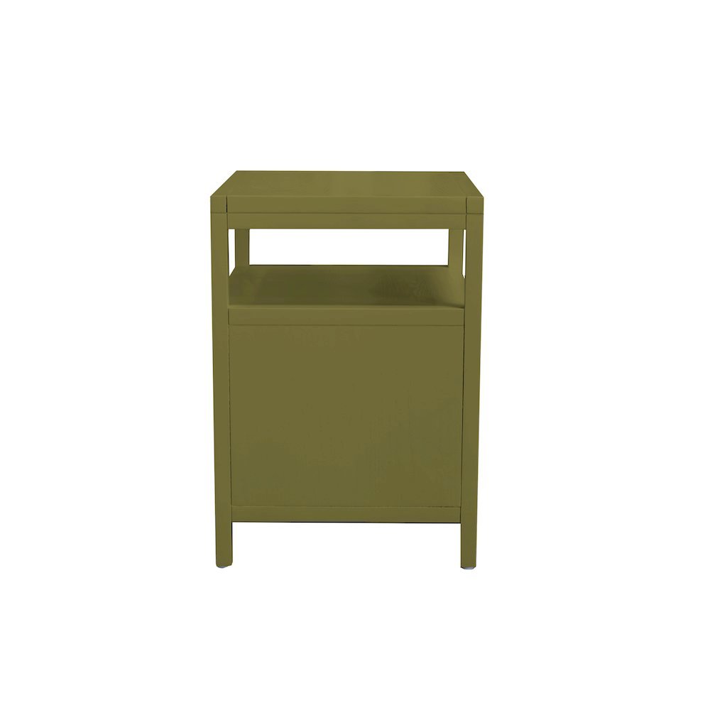 Olive Finish End Table with Drawer and Modern Farmhouse Design. Picture 5