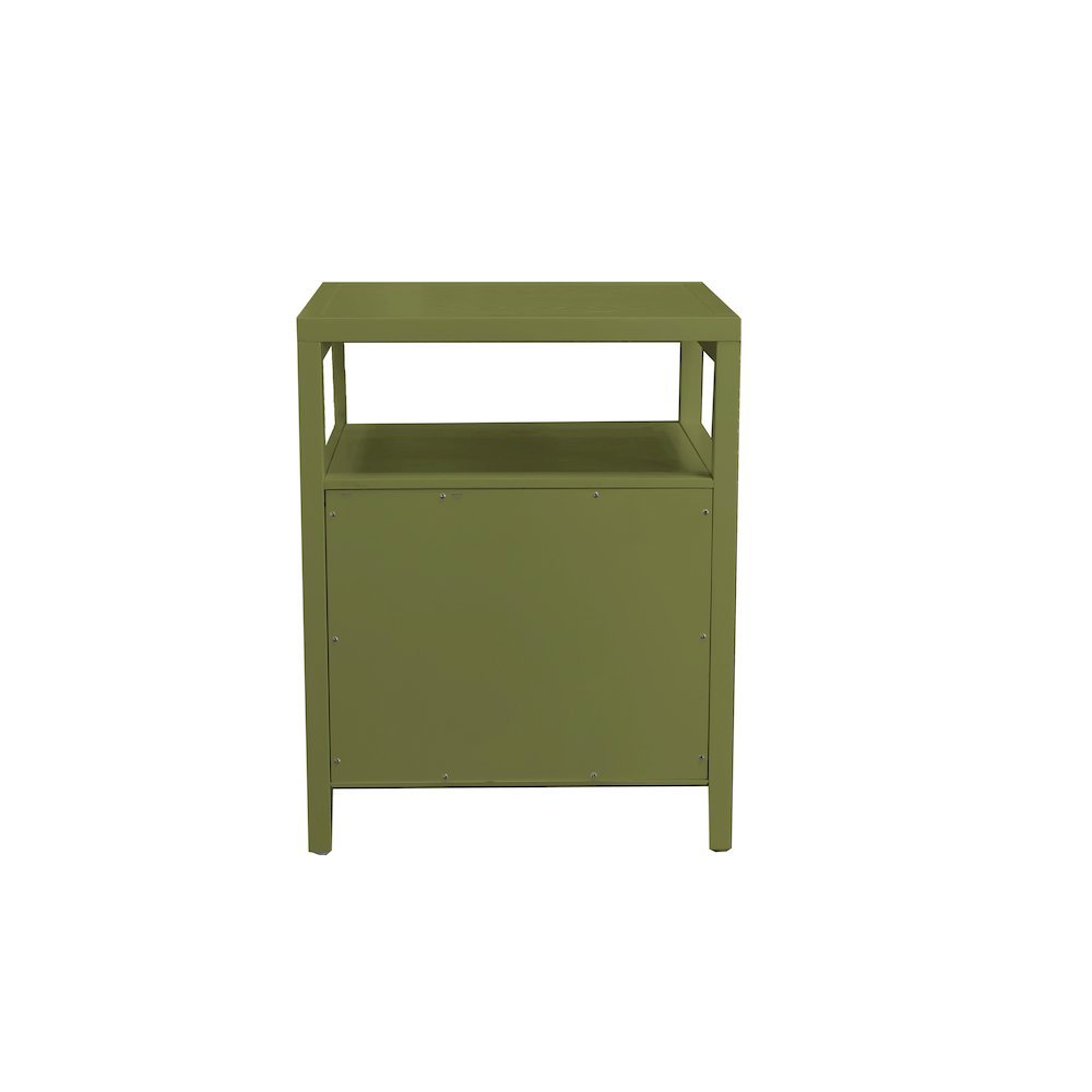 Olive Finish End Table with Drawer and Modern Farmhouse Design. Picture 6
