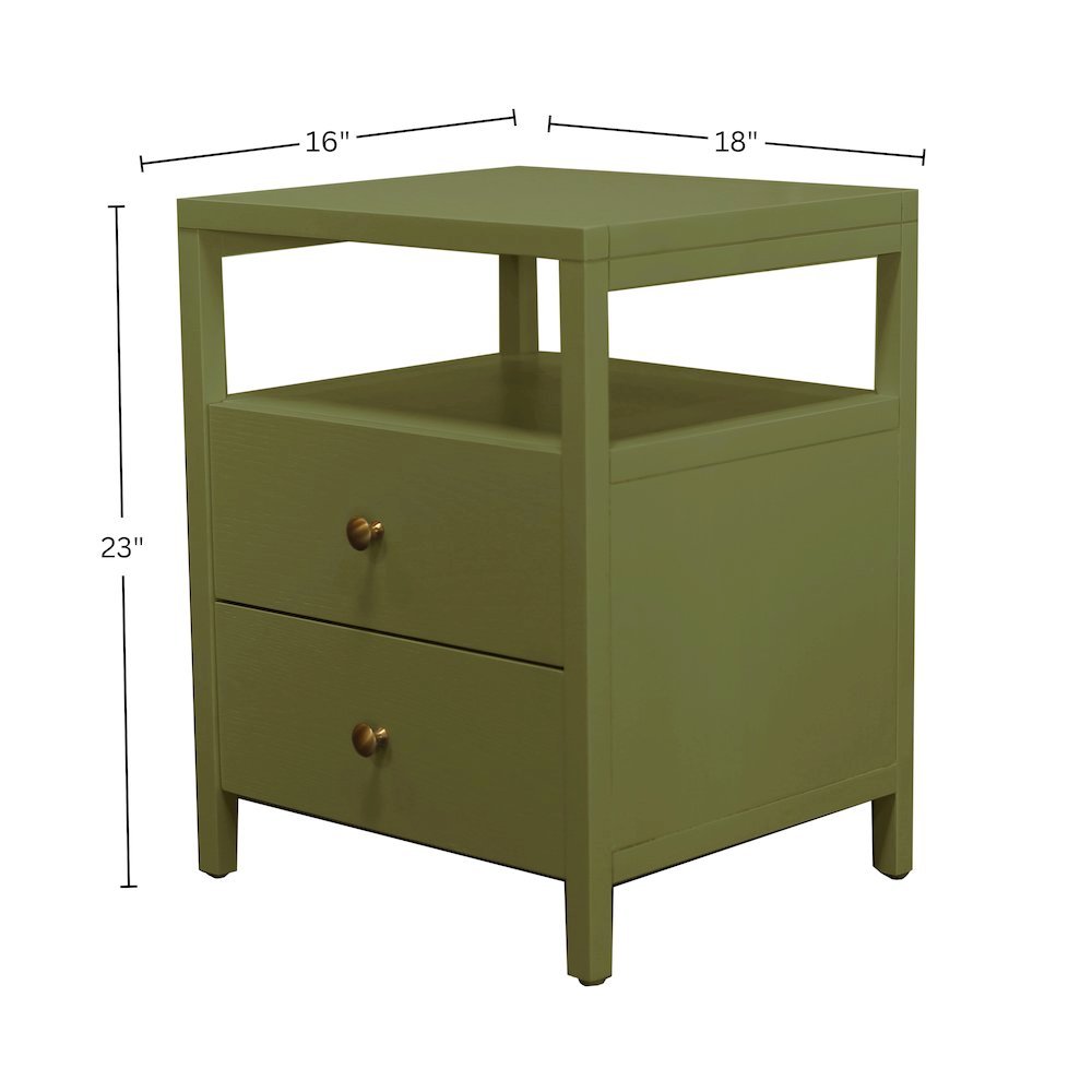 Olive Finish End Table with Drawer and Modern Farmhouse Design. Picture 8