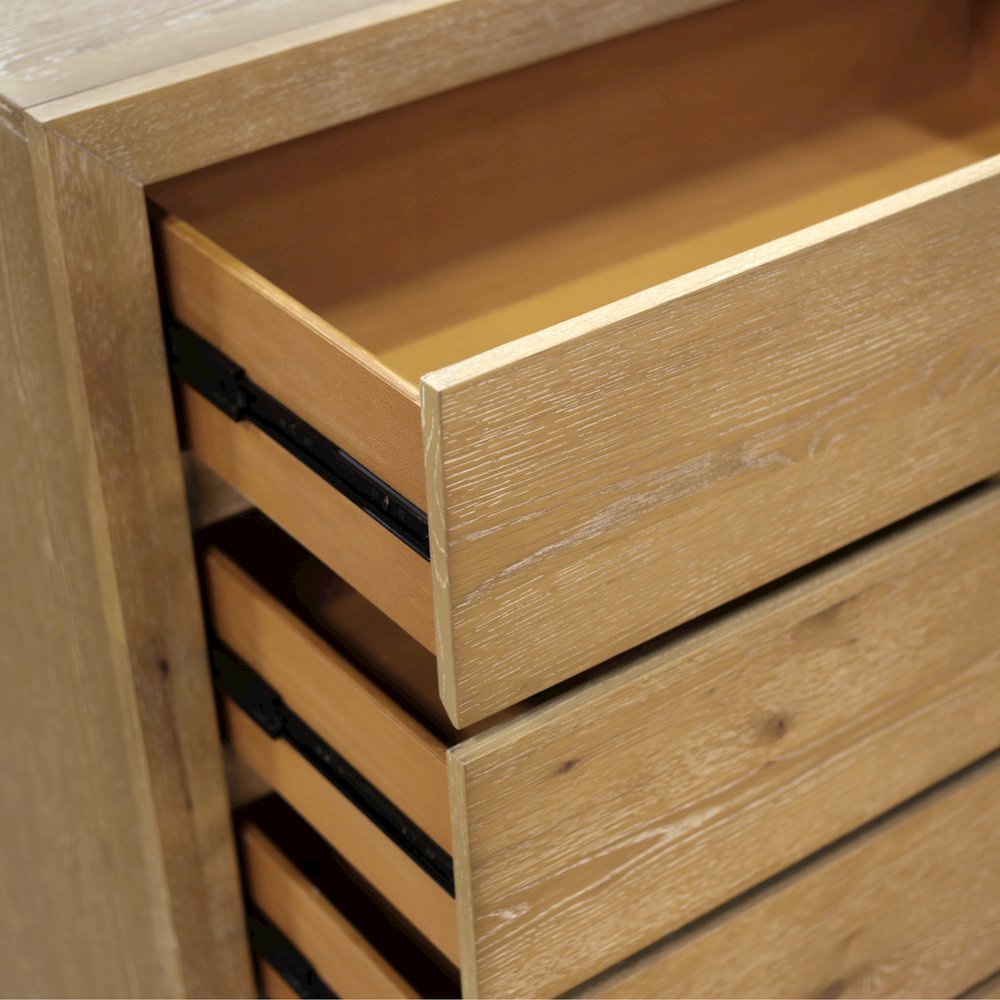 Five Drawer Chest White with Modern Farmhouse Design and Spacious Storage. Picture 7