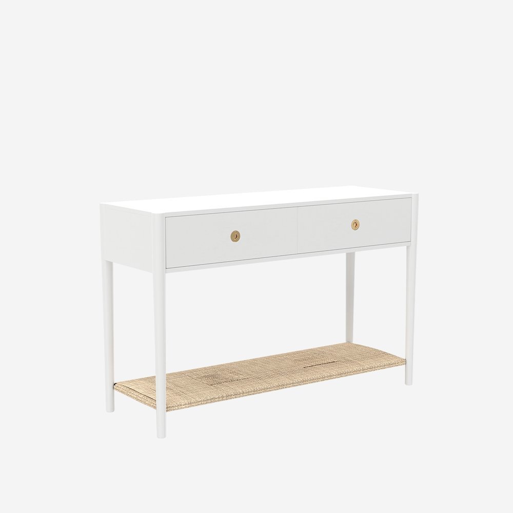 Console Table with Drawer and Open Shelf Modern Design. Picture 1