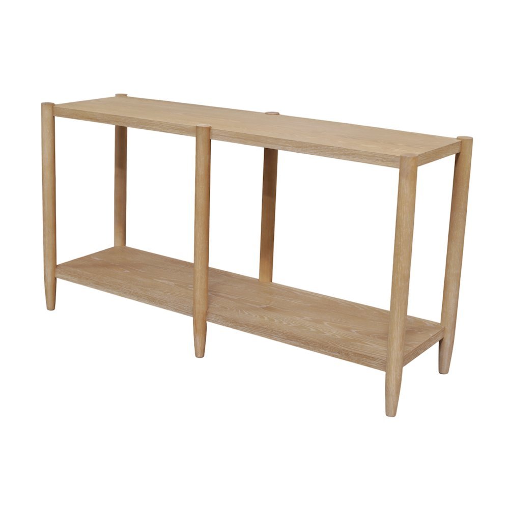 Light Wood Finish Console Table with Modern Contemporary Design and Stable Base. Picture 4