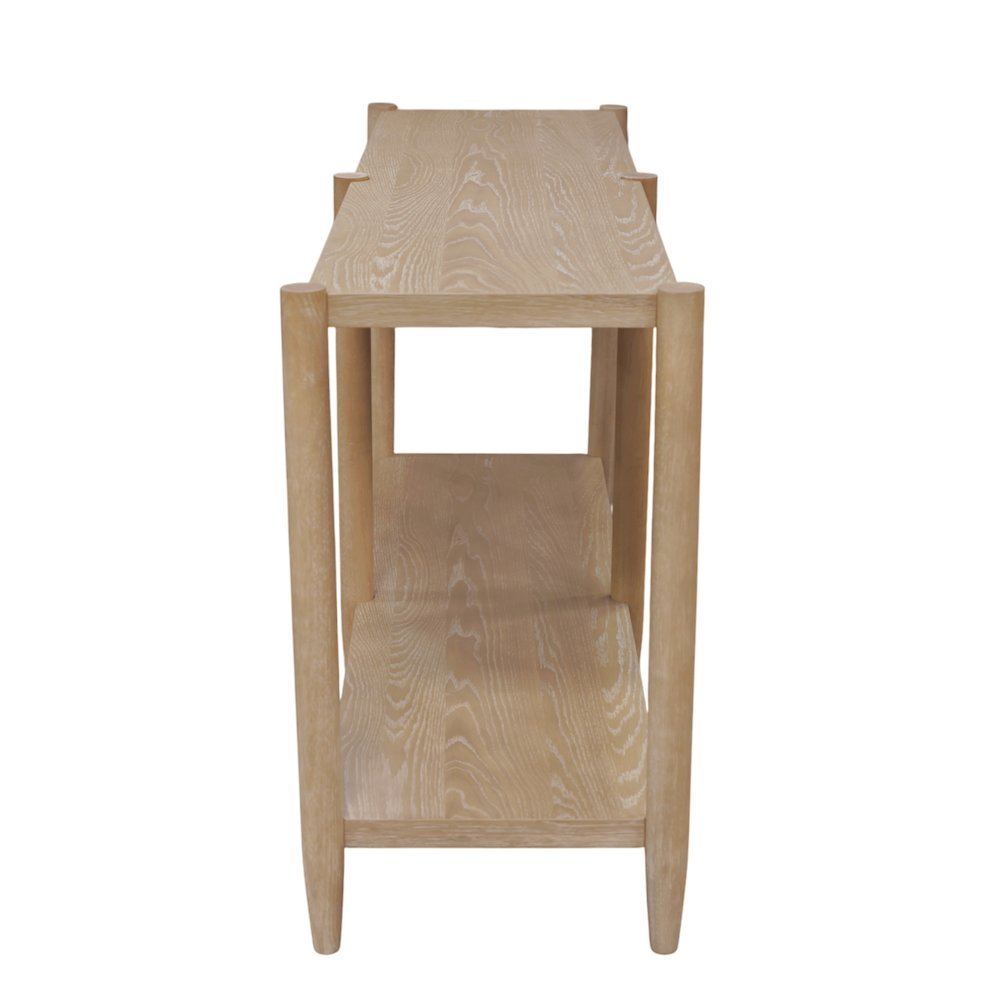 Light Wood Finish Console Table with Modern Contemporary Design and Stable Base. Picture 5
