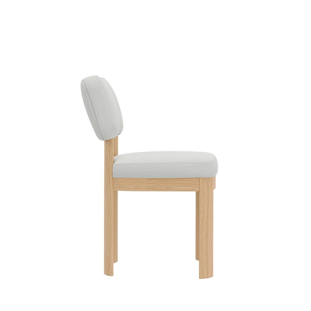Light Oak Side Chairs Set of 2 with Upholstered Seats and Modern Design. Picture 6