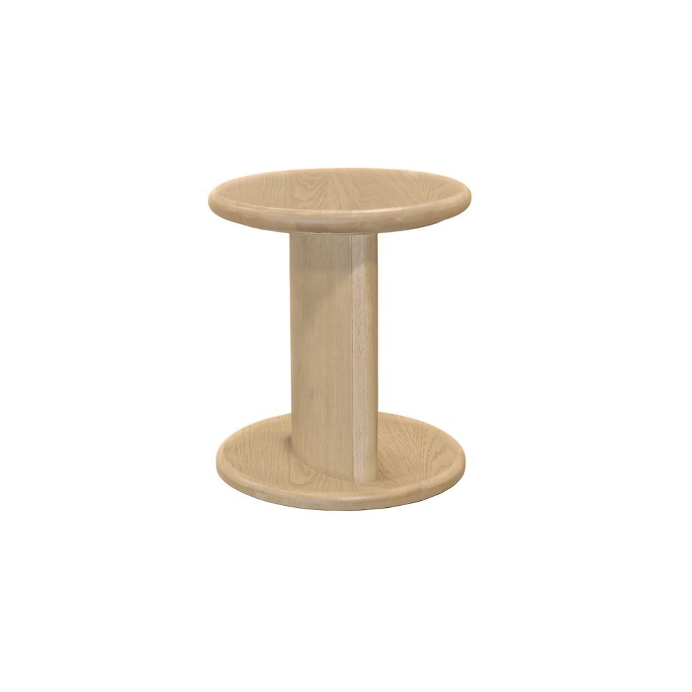 Light Oak End Table with Bottom Shelf Modern Design Single Piece. Picture 5