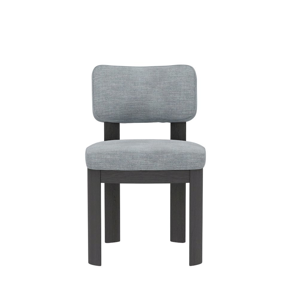 Black Upholstered Side Chairs Set of 2 with Modern Design. Picture 4