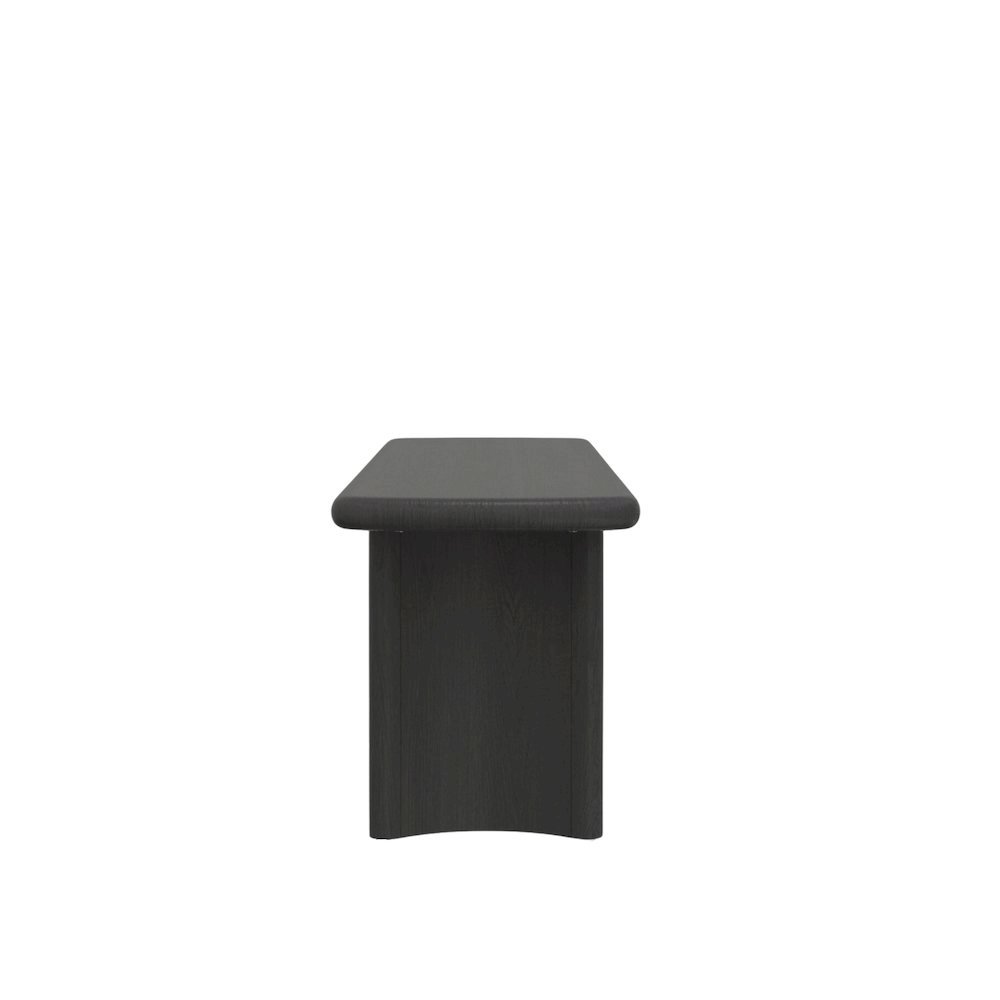 Black Modern Dining Bench with Sturdy Frame and Comfortable Seating. Picture 5