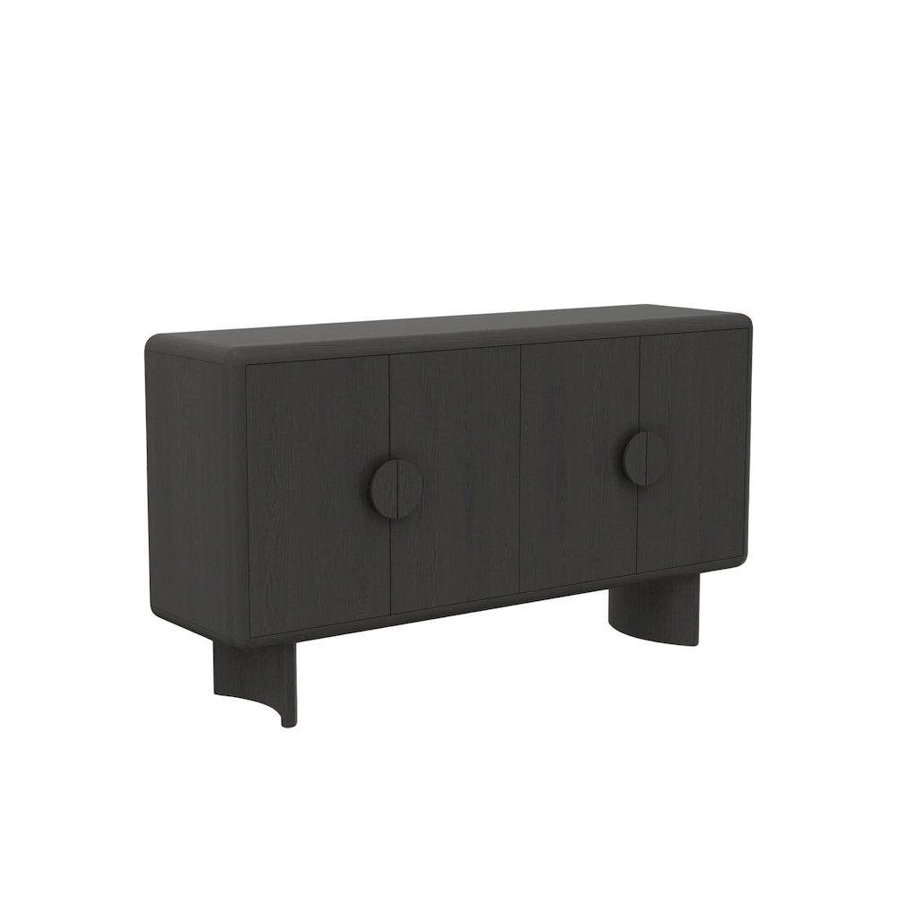Black Modern Sideboard with Spacious Storage and Sleek Minimalist Design. Picture 1