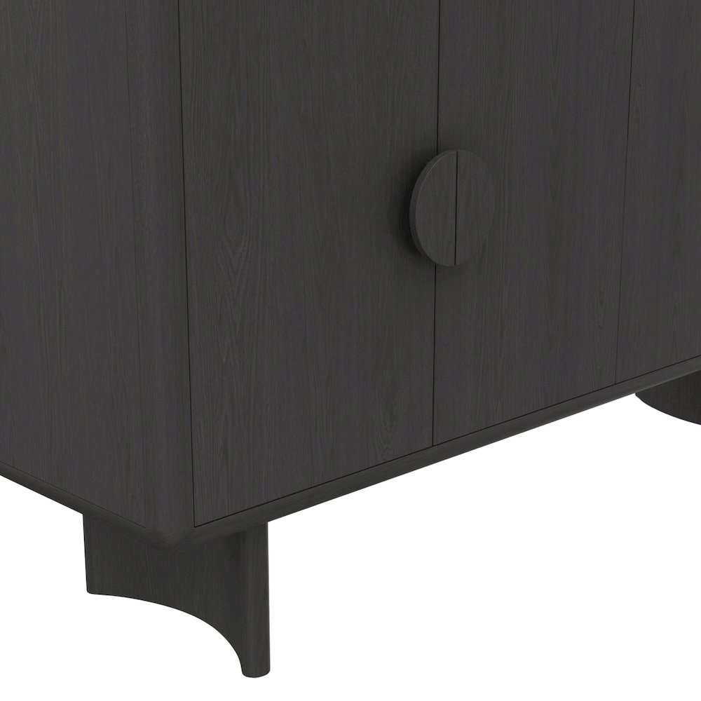 Black Modern Sideboard with Spacious Storage and Sleek Minimalist Design. Picture 7