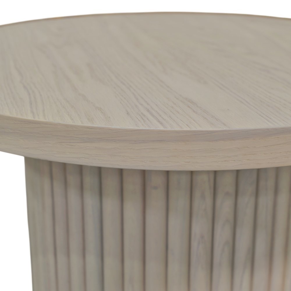 White Wash Round End Table with Modern Design and Sturdy Construction. Picture 7