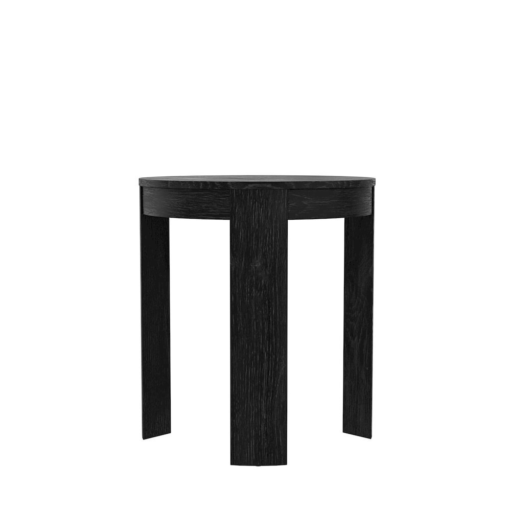 Black Round End Table with Transitional Design and Sturdy Construction. Picture 1