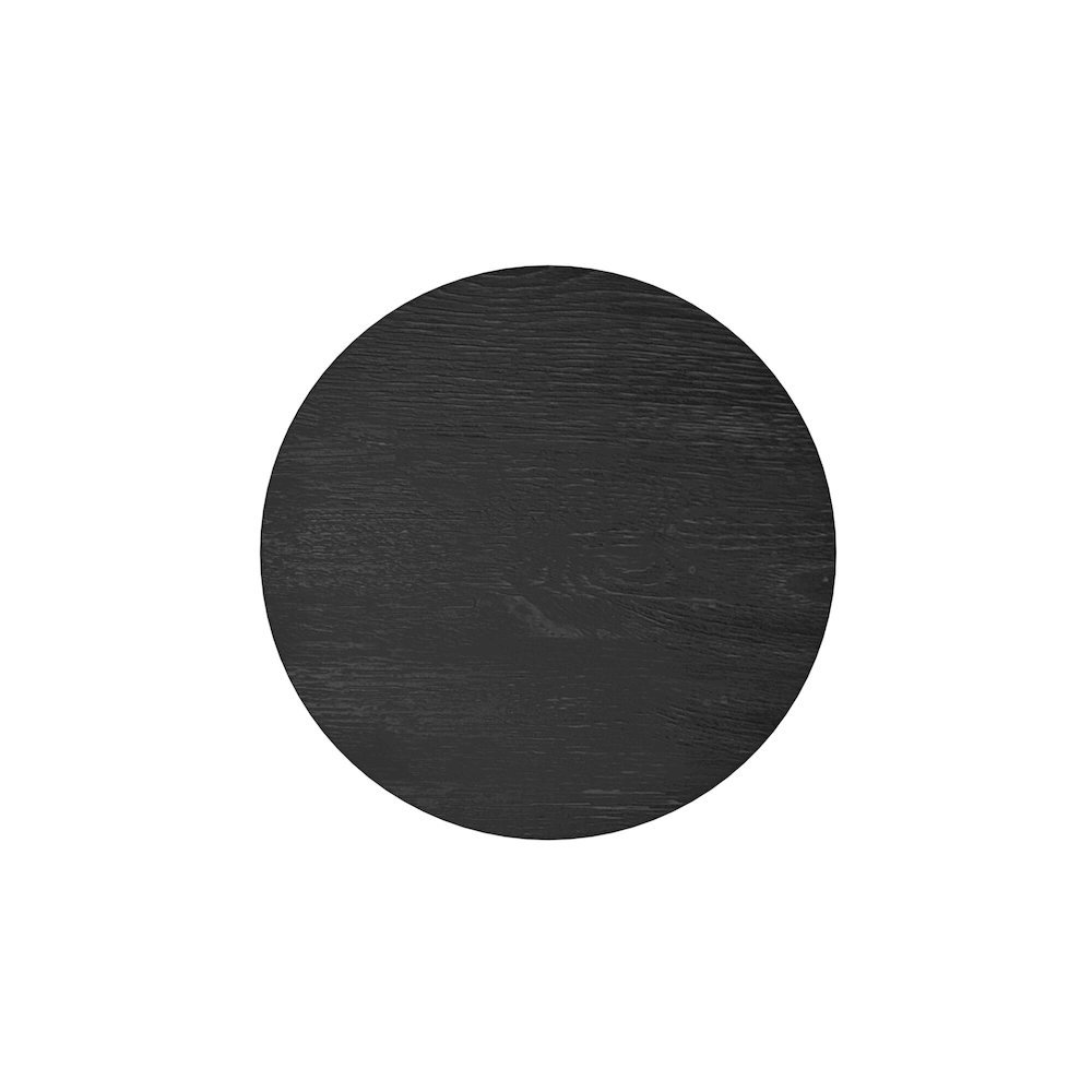 Black Round End Table with Transitional Design and Sturdy Construction. Picture 5