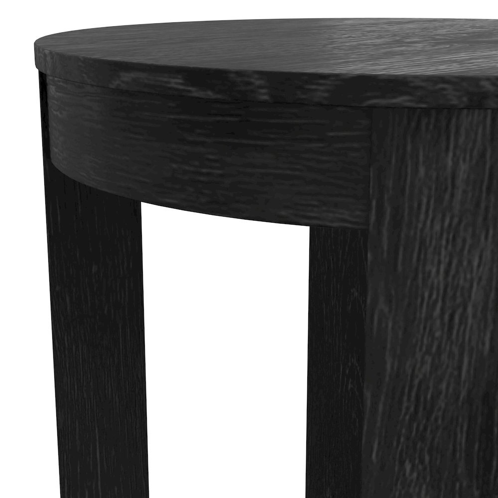 Black Round End Table with Transitional Design and Sturdy Construction. Picture 6