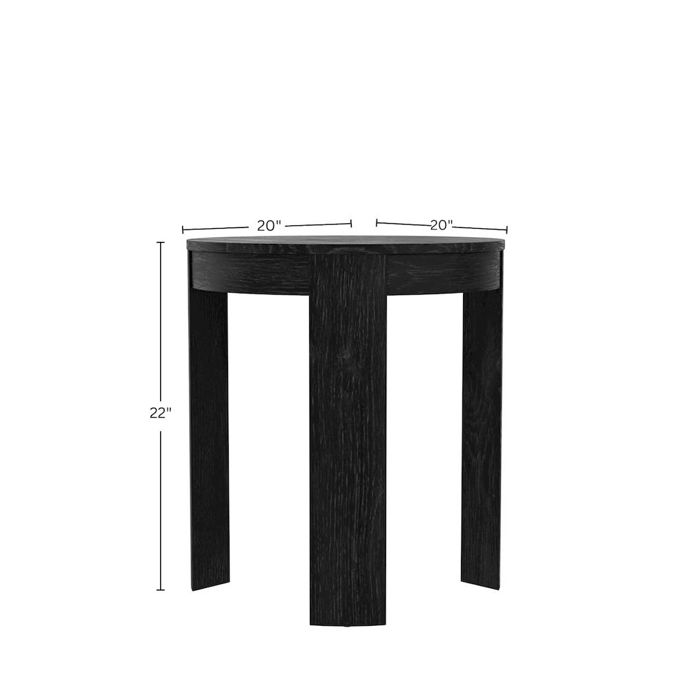 Black Round End Table with Transitional Design and Sturdy Construction. Picture 8