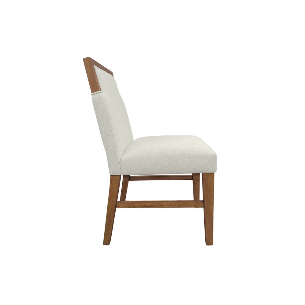 Modern Rustic Oak Side Chairs Set of 2 with Upholstered Seats and Durable Frame. Picture 4