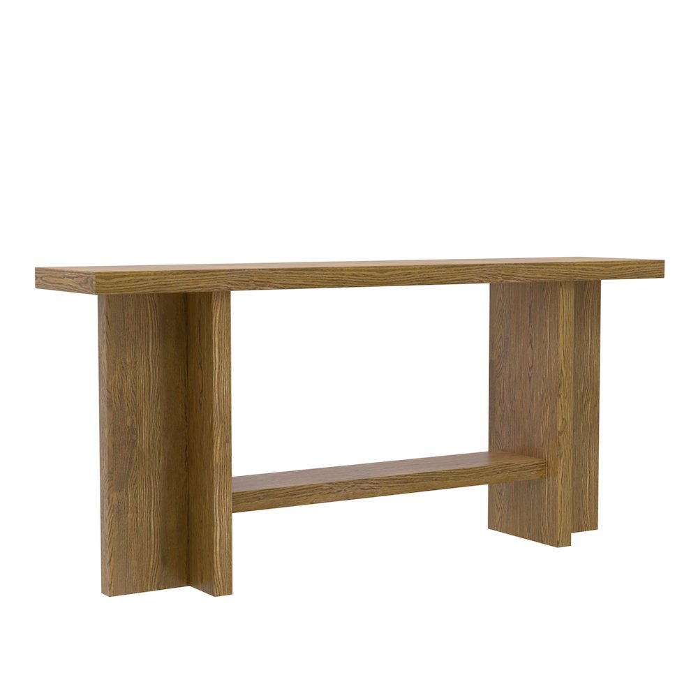 Oak Console Table Modern Rustic Design with Sturdy Construction. Picture 1