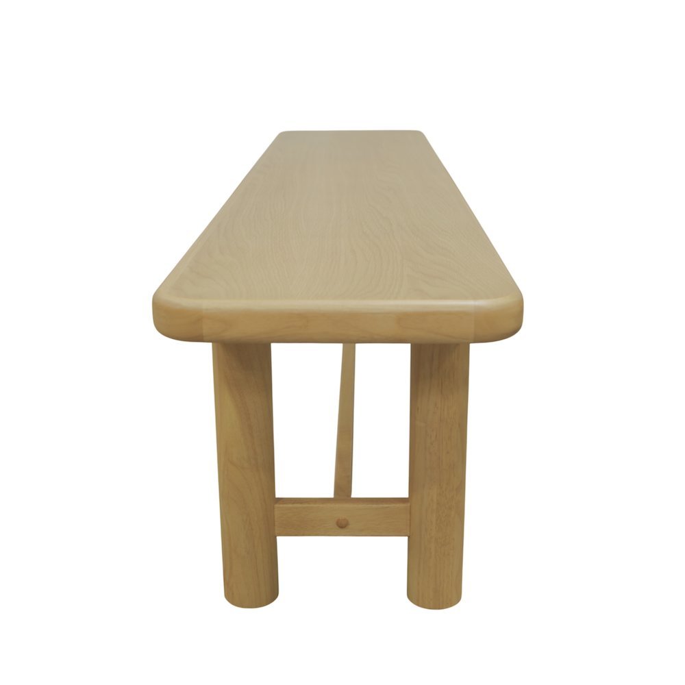 Light Oak Modern Dining Bench with Open Leg Space and Sleek Design. Picture 5