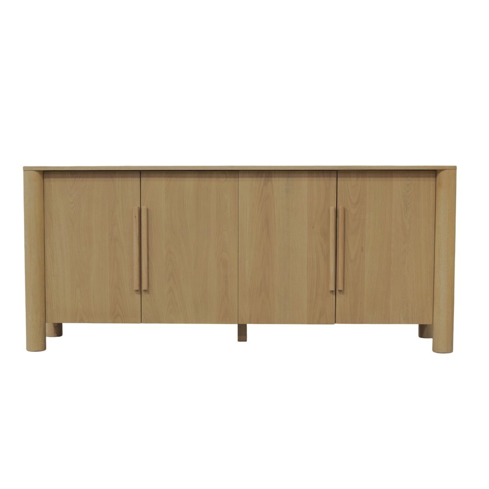 Light Oak Sideboard with Modern Design and Spacious Interior Shelf Storage. Picture 4