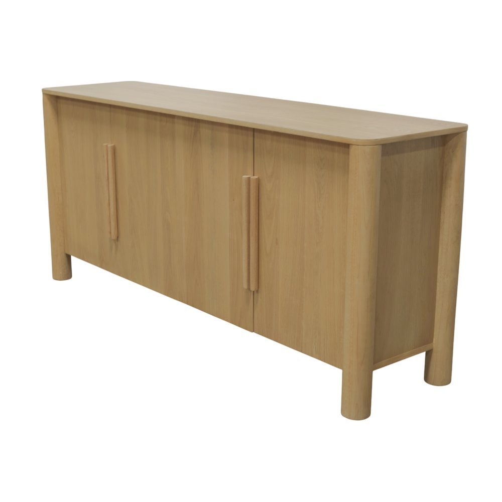 Light Oak Sideboard with Modern Design and Spacious Interior Shelf Storage. Picture 1