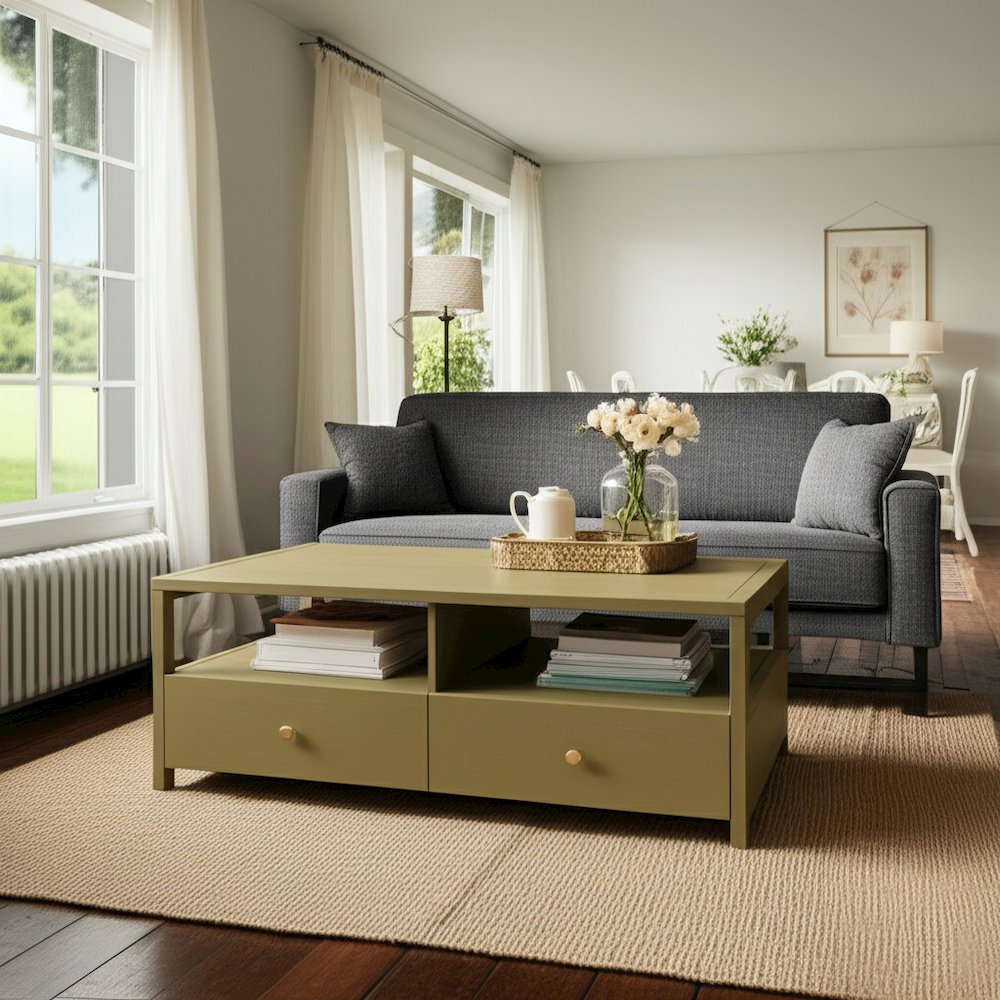 Avery Cocktail Table, Olive Green. Picture 2