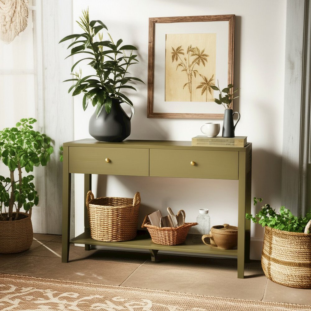 Avery Console Table, Olive Green. Picture 2