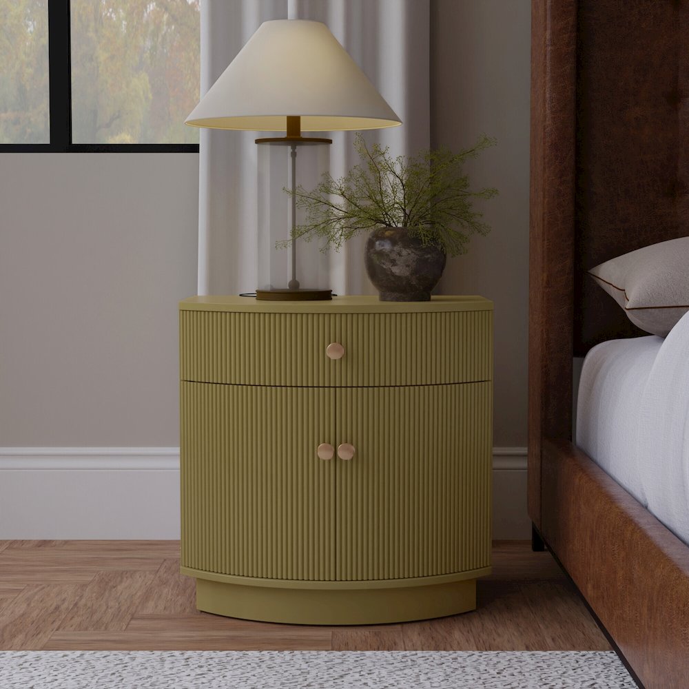 Olivia Nightstand, Olive Green. Picture 2