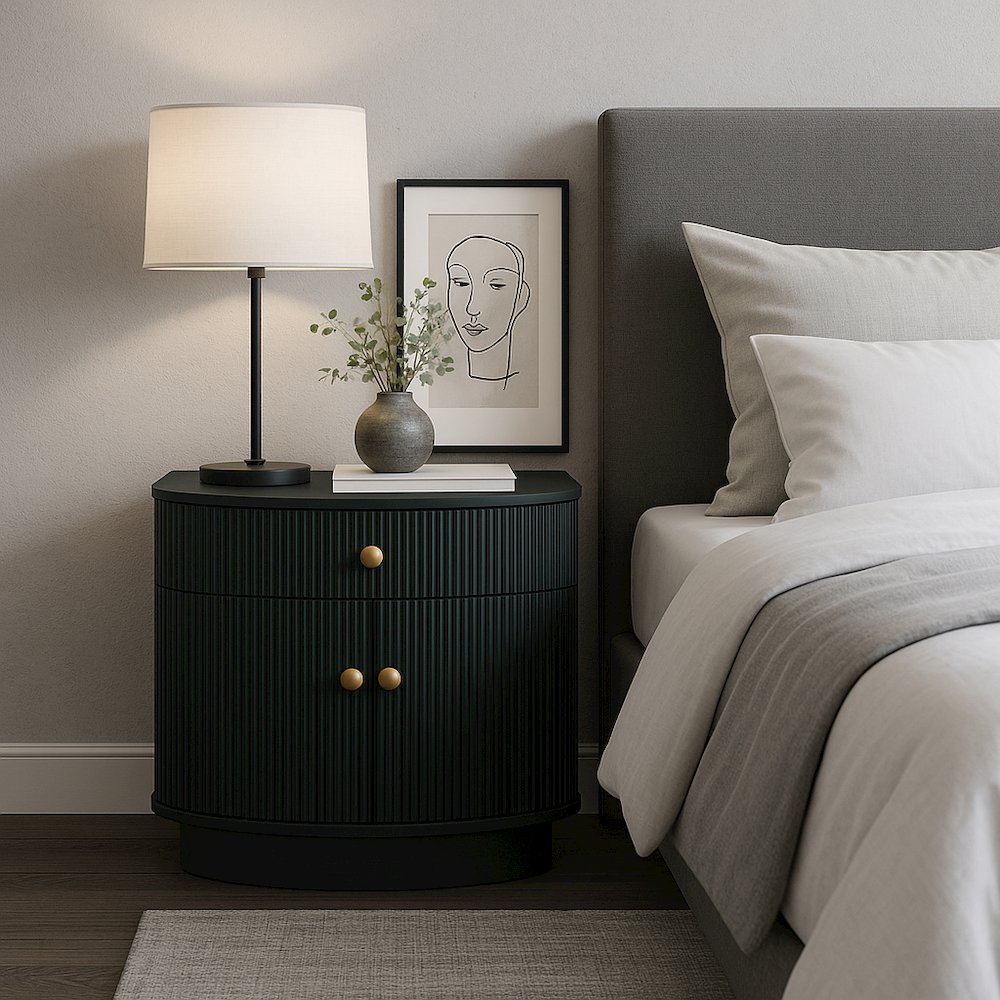 Olivia Nightstand, Black. Picture 2