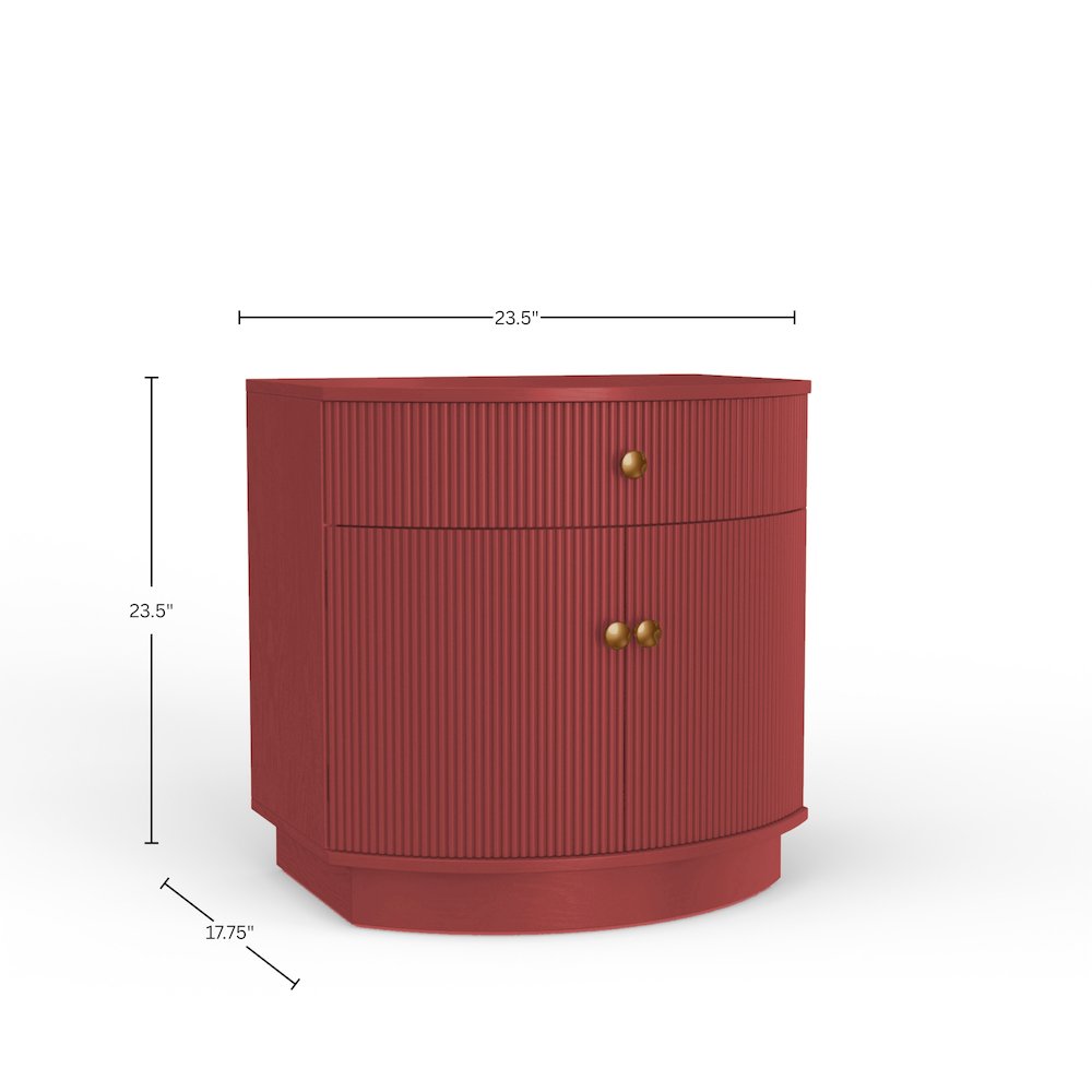 Olivia Nightstand, Burgundy. Picture 1