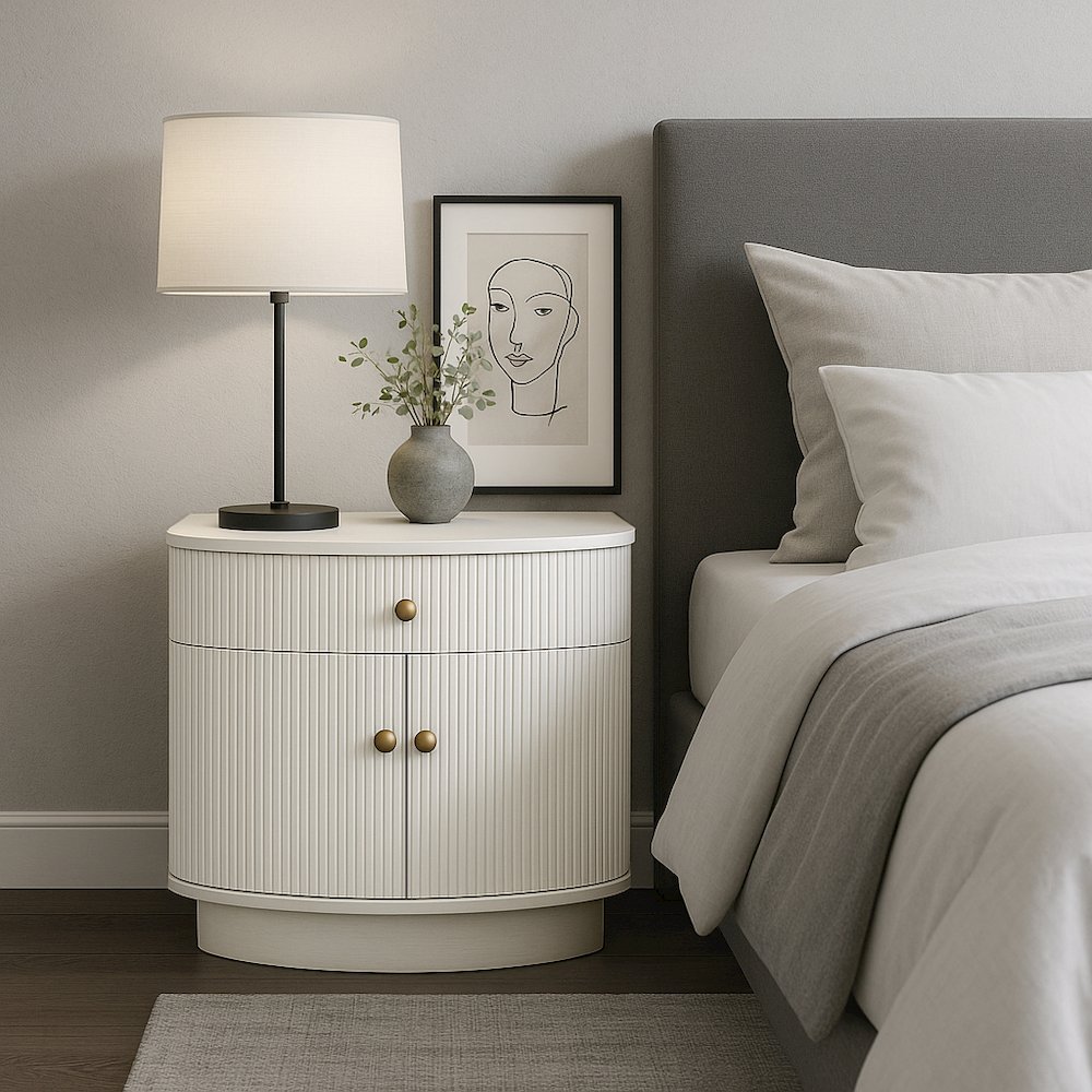 Olivia Nightstand, Coconut Milk. Picture 3