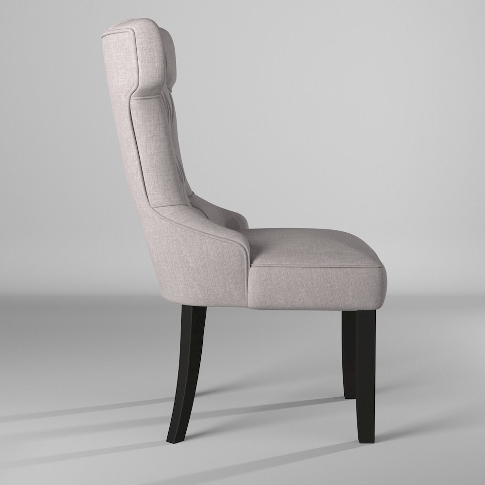Manchester Set of 2 Upholstered Side Chairs, Light Grey/Black. Picture 3