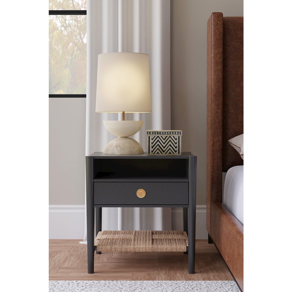 Cleo Nightstand, Charcoal Gray. Picture 3
