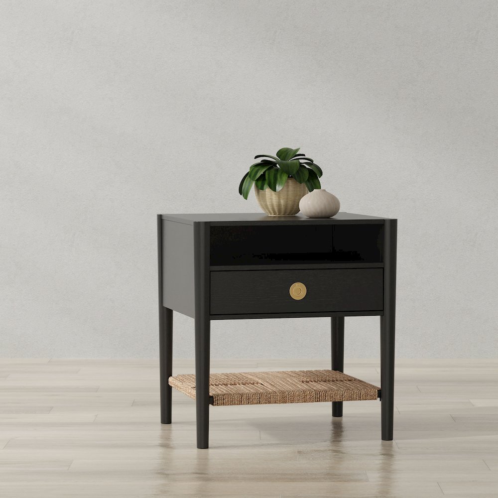 Cleo Nightstand, Charcoal Gray. Picture 8