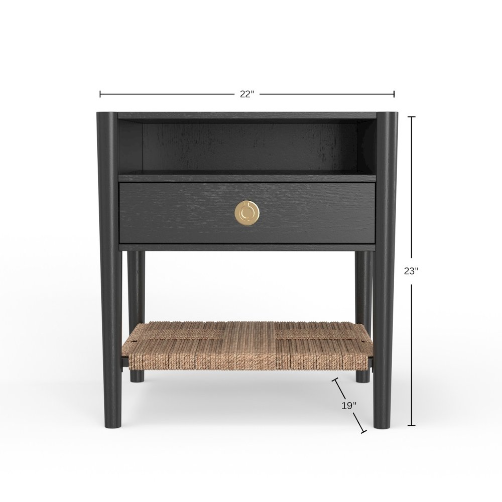 Cleo Nightstand, Charcoal Gray. Picture 10