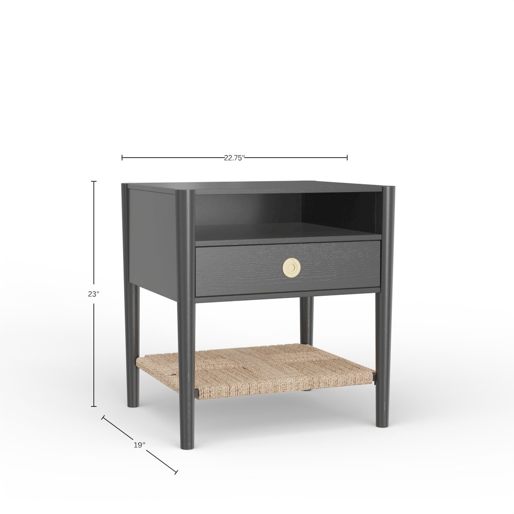 Cleo Nightstand, Charcoal Gray. Picture 2
