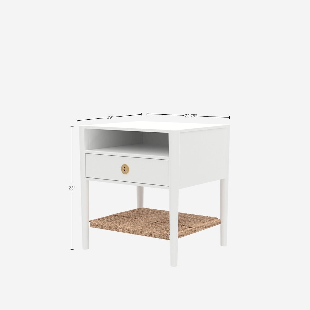 Cleo Nightstand, Coconut Milk. Picture 1