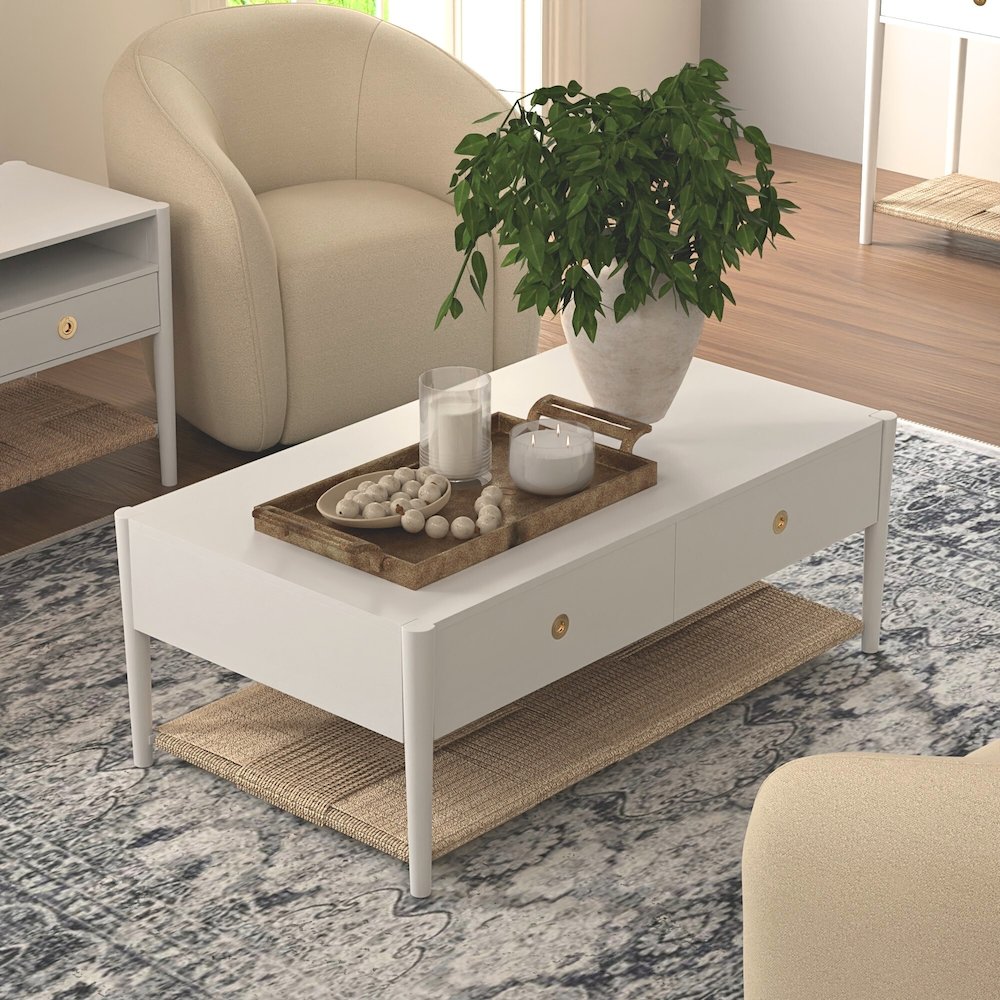 Cleo Coffee Table, Coconut Milk. Picture 4