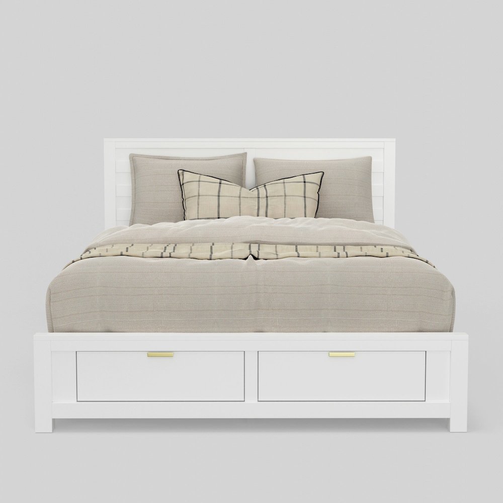 Carmel California King Storage Bed, White. Picture 4