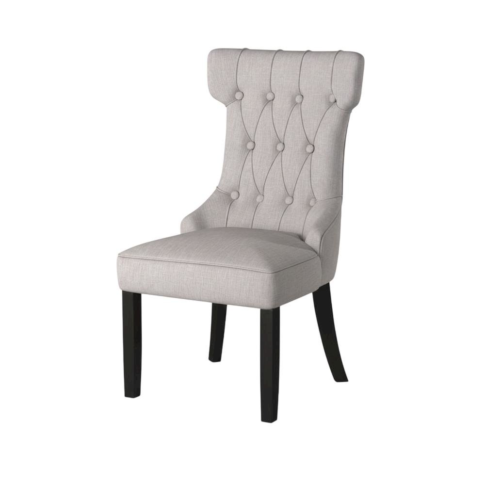 Solid Wood Linen-Upholstered Dining Chairs for Kitchen and Dining Room, Set of 2. Picture 3