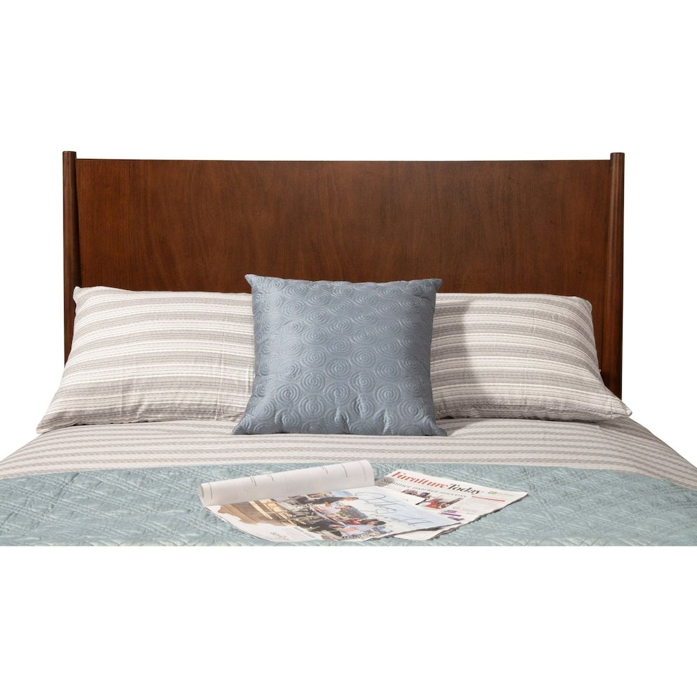 Flynn Mid Century Modern Full Size Panel Bed, Walnut. Picture 6