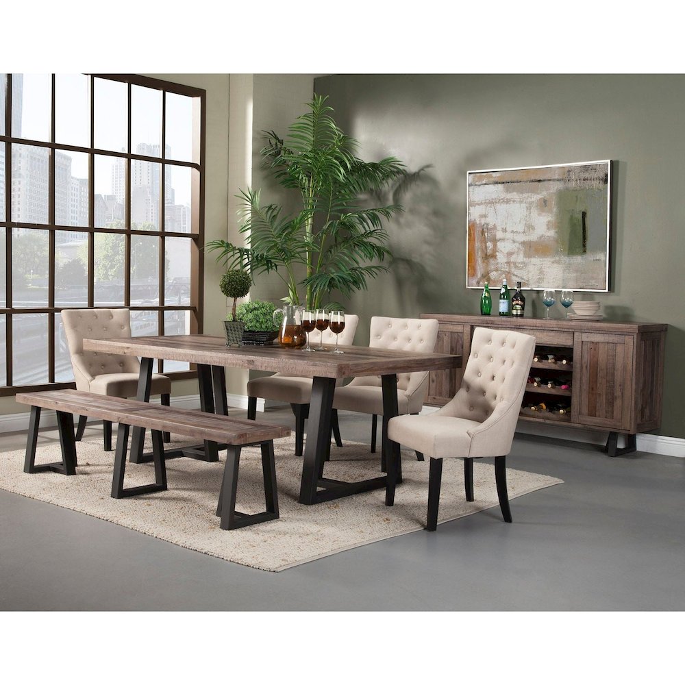 Prairie Sideboard with Wine Holder, Natural/Black. Picture 4