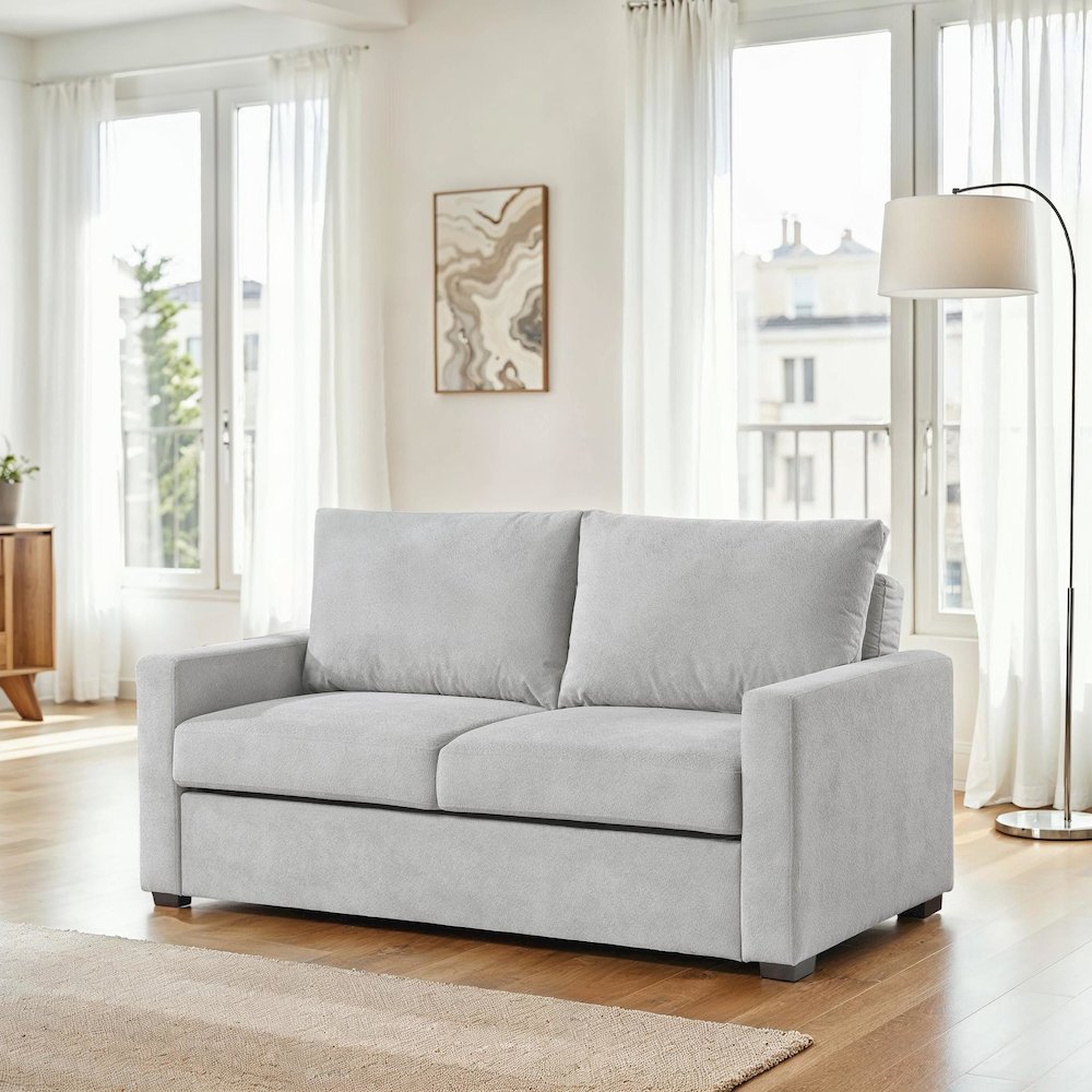 Dena Sleeper Sofa, Light Grey. Picture 3