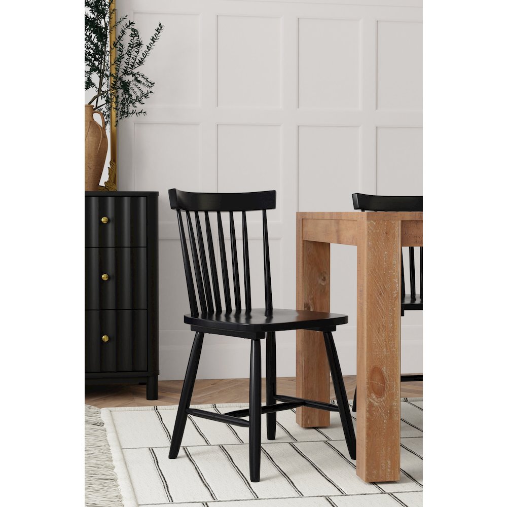 Lyra Set of 2 Side Chairs, Black. Picture 4