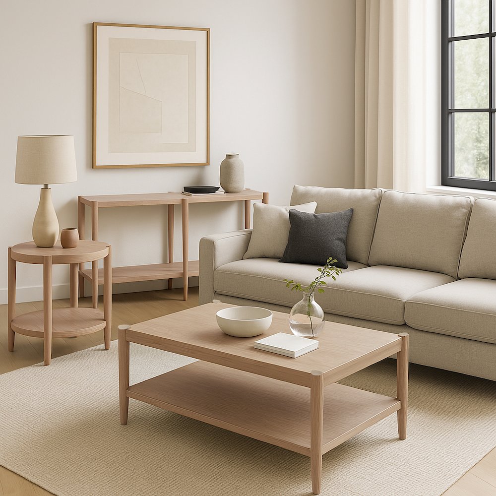 Sinclair Rectangular Coffee Table, Natural. Picture 2