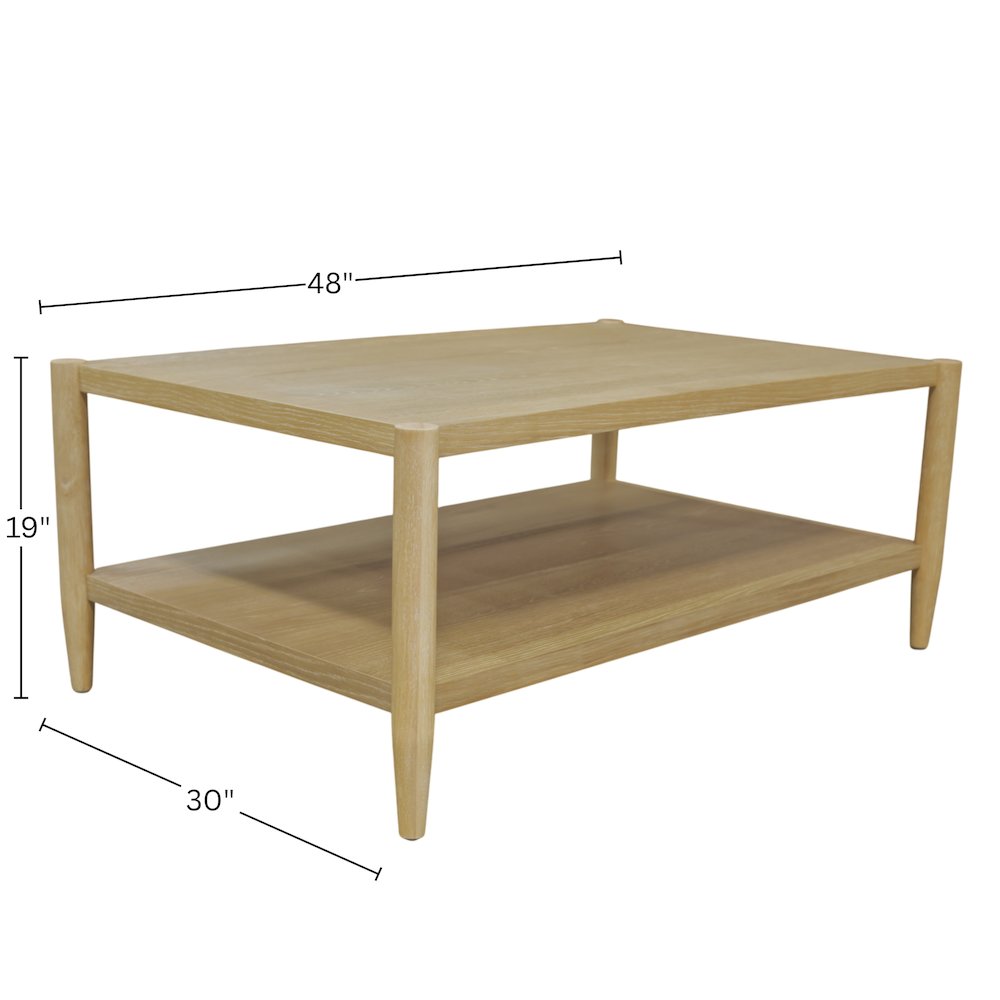 Sinclair Rectangular Coffee Table, Natural. Picture 1