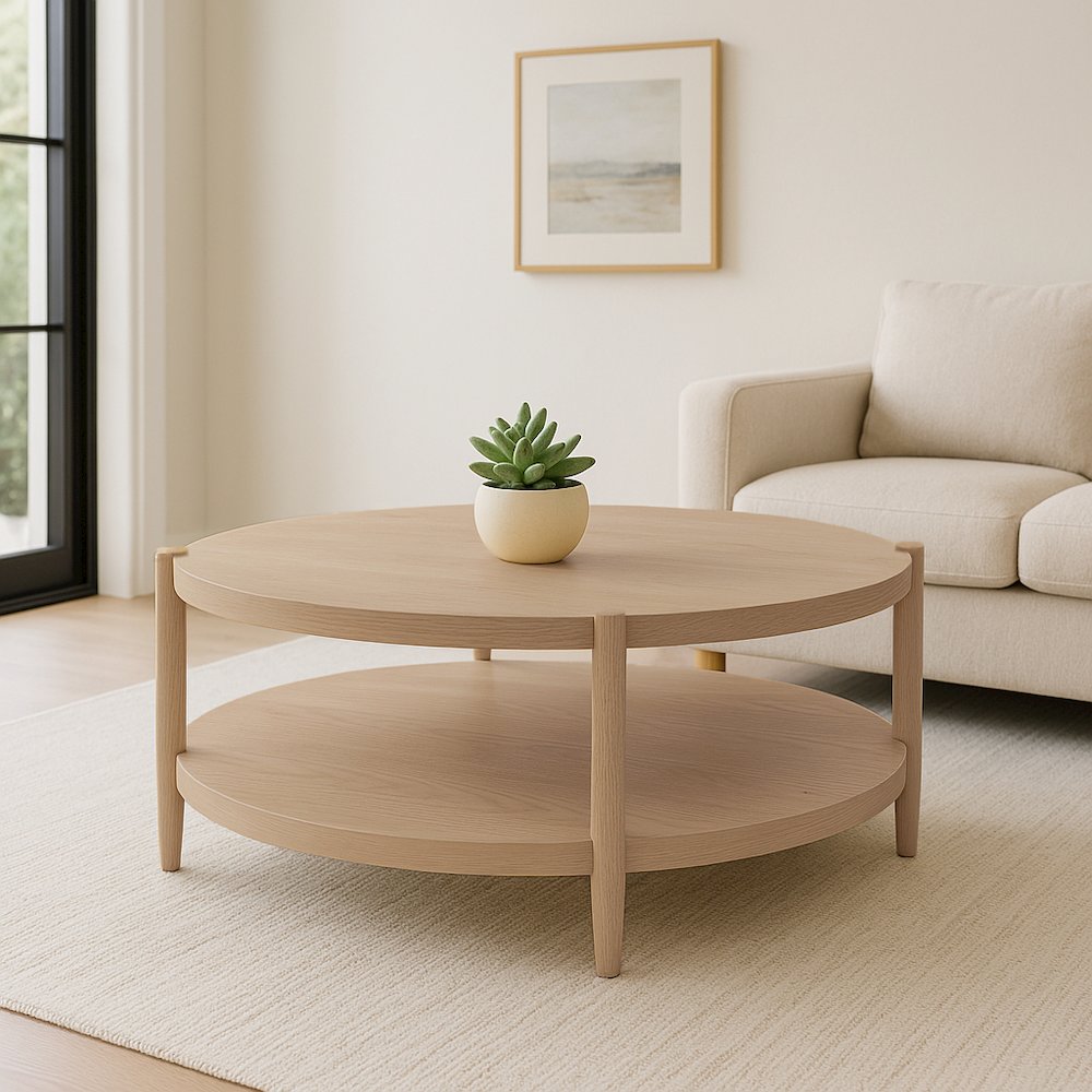SInclair Round Coffee Table, Natural. Picture 5