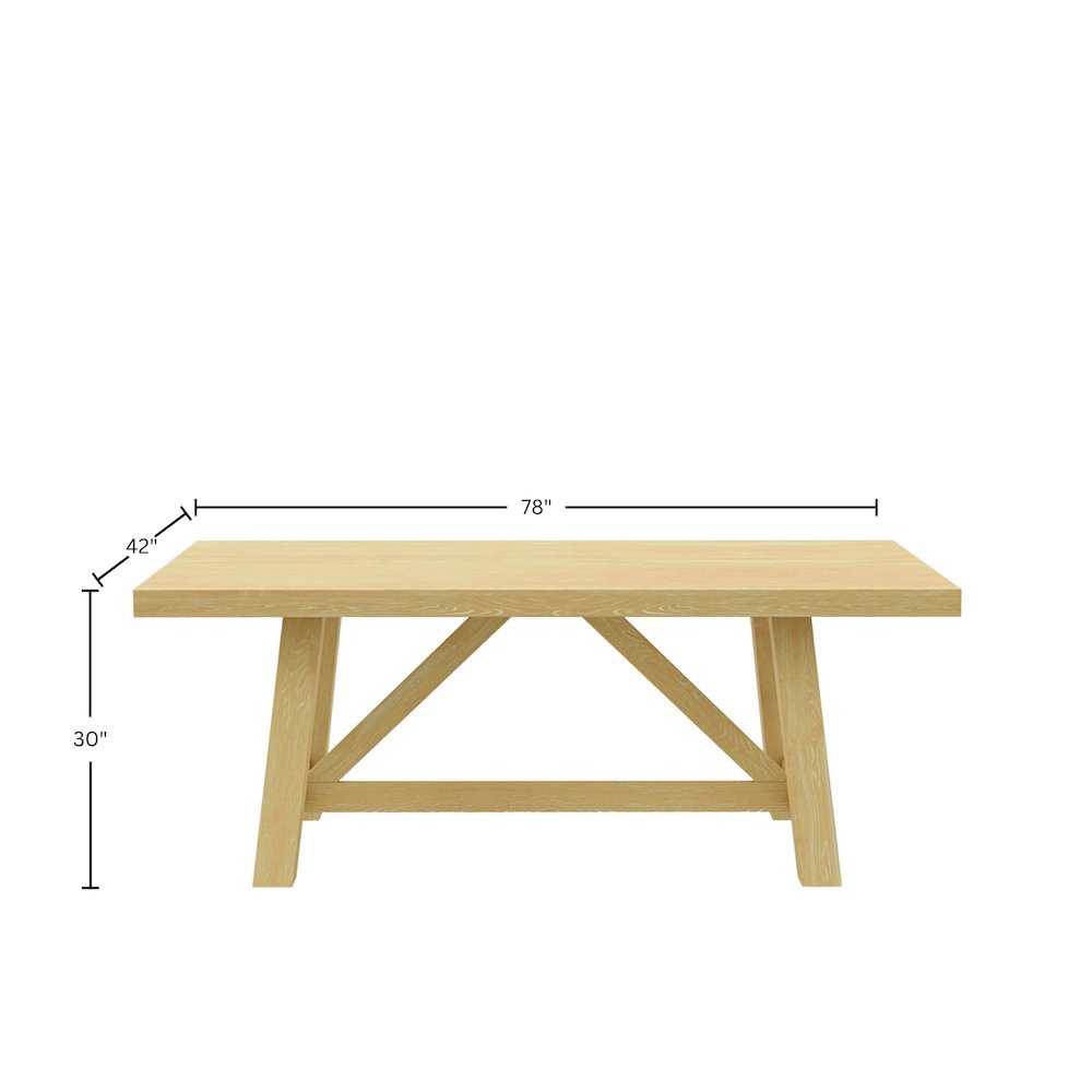 Eleanor Trestle Dining Table, Natural. Picture 1